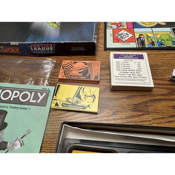 The Justice League of America MONOPOLY COLLECTOR'S EDITION Board Game - COMPLETE - Picture 8 of 13